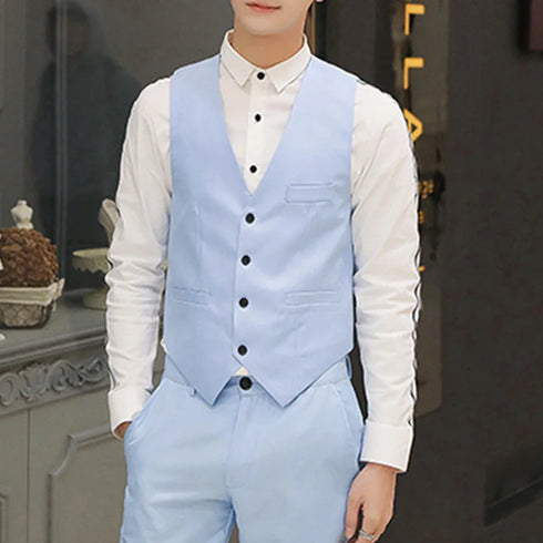 Men's Formal V Neck Tuxedo Vest - Tailored Fit Waistcoat for Business Events and Gatherings